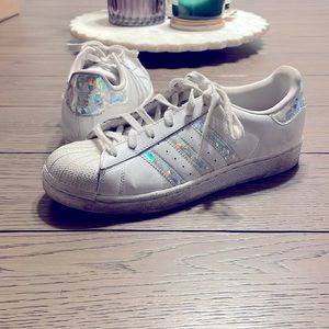 Adidas holographic superstar sneakers